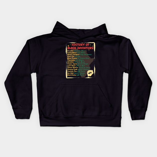 Black inventors and their inventions, Black History Month Kids Hoodie by Theibiskdesign